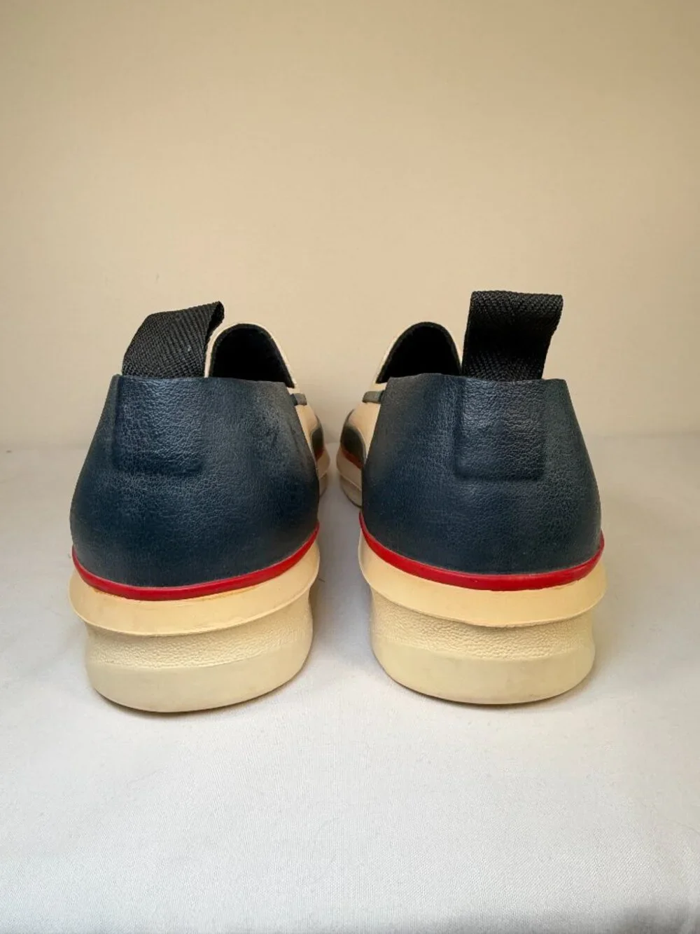 Vintage LE CHAMEAU Beige Rubber Boat Deck Shoes Womens 39 US 8-8.5